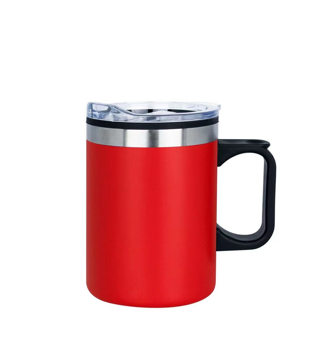 14oz Double Wall Mug with SS Outer & Plastic Liner with Handle 5
