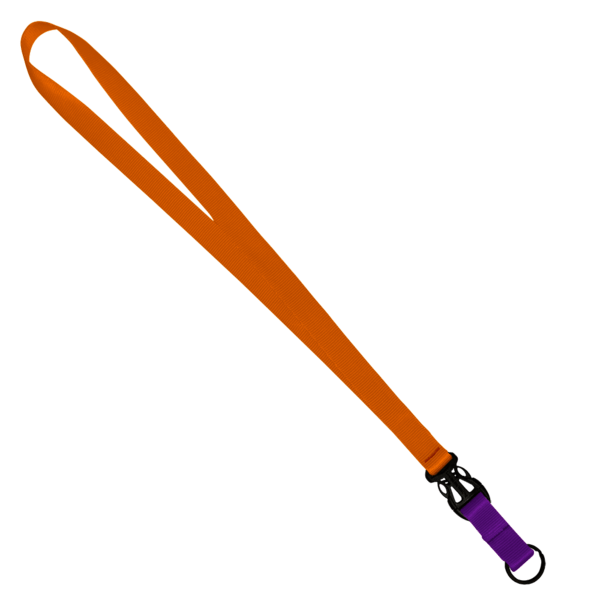 3/4" Multi color (Top and bottom) Nylon Lanyard with Plastic Slide Buckle R 305