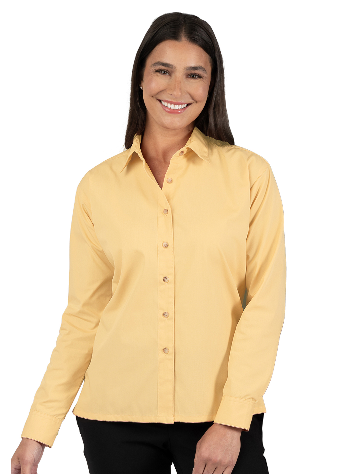 Blue Generation - Women's Pocketless Long Sleeve Superblend Poplin Shirt 89