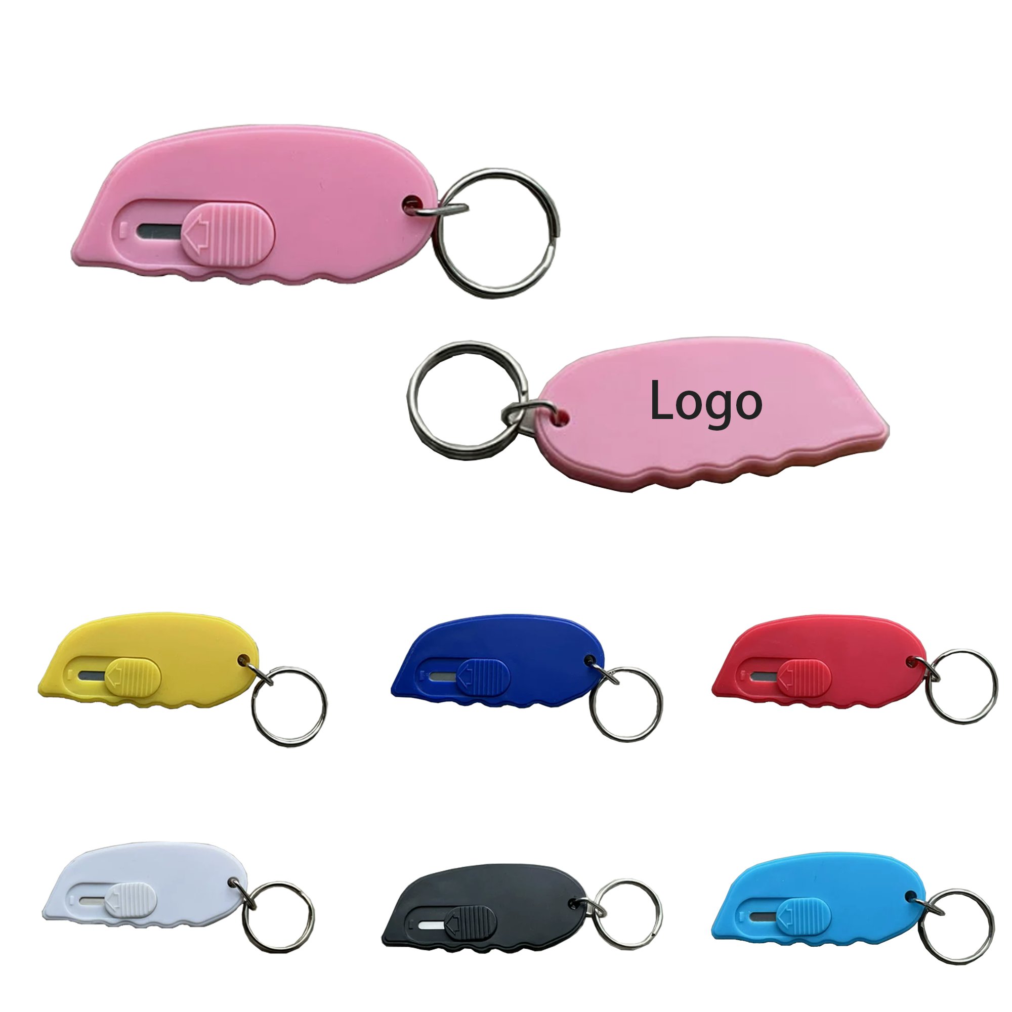 Retractable spring keychain with a small knife 2