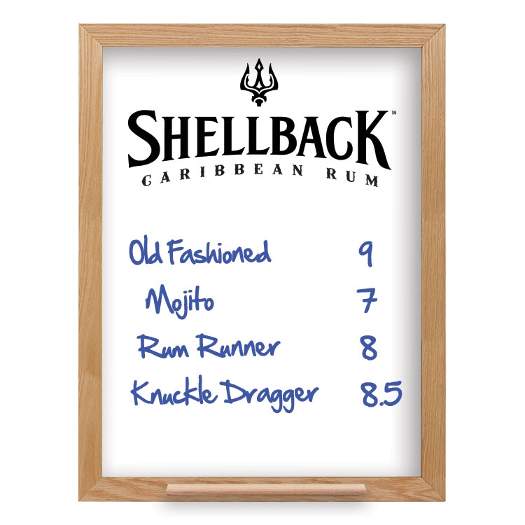 Wall Oak Frame Wet-Erase Board with Tray 23"w x 30"h