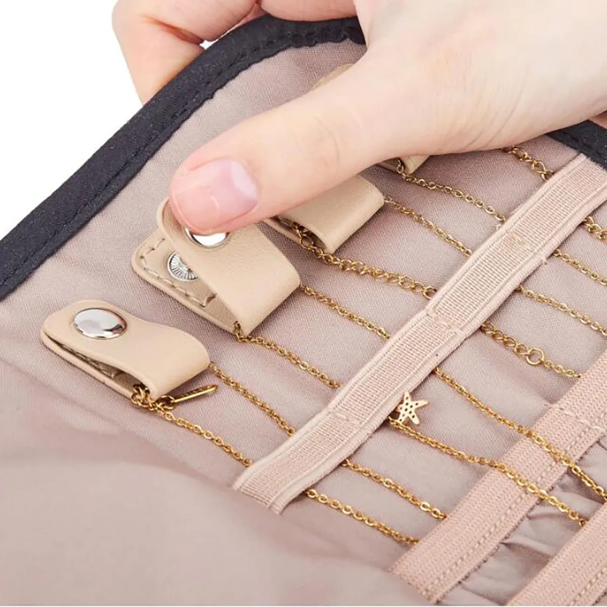 Travel Jewelry Bag Foldable Earring Storage Roll 3