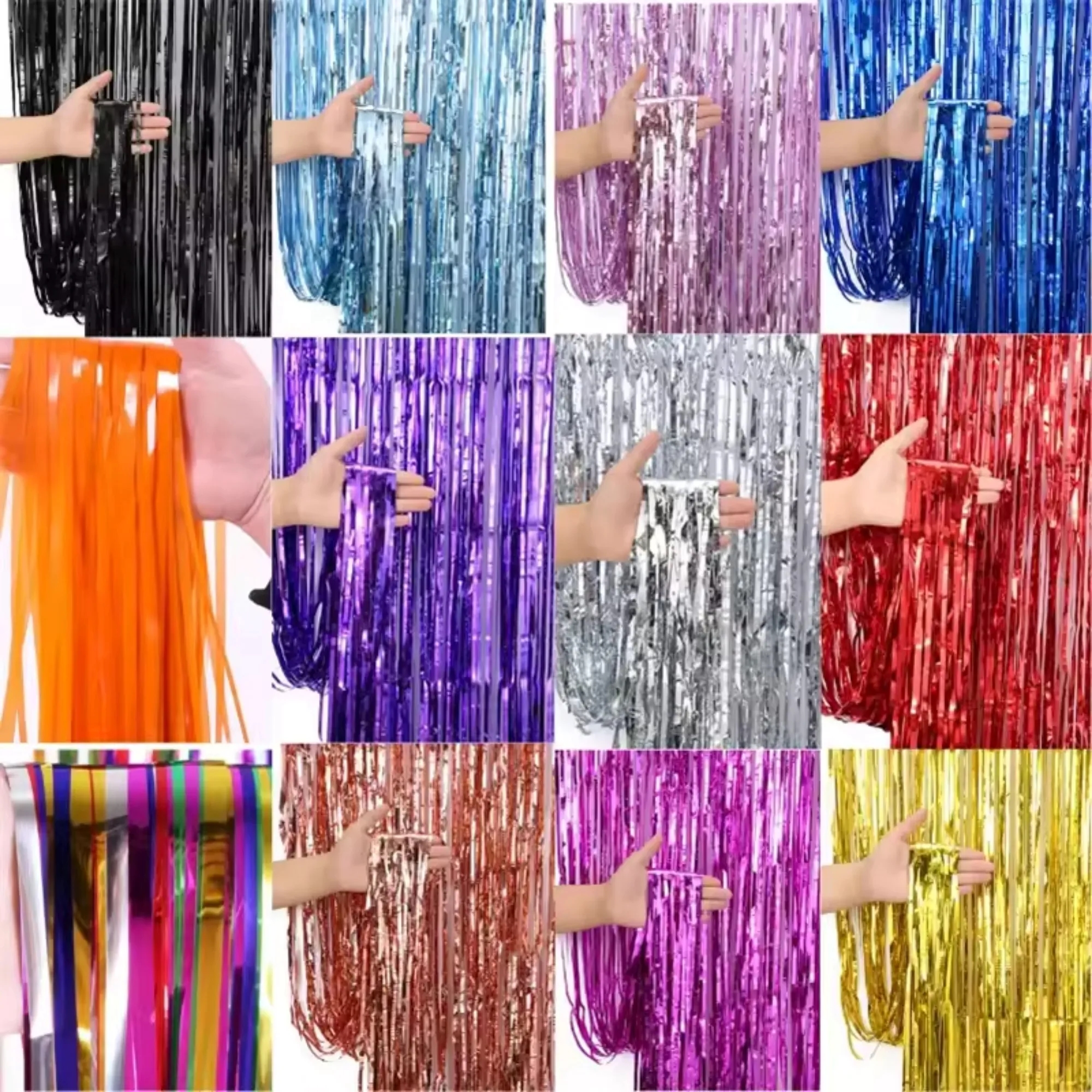 Shiny Foil Fringe Curtains 1