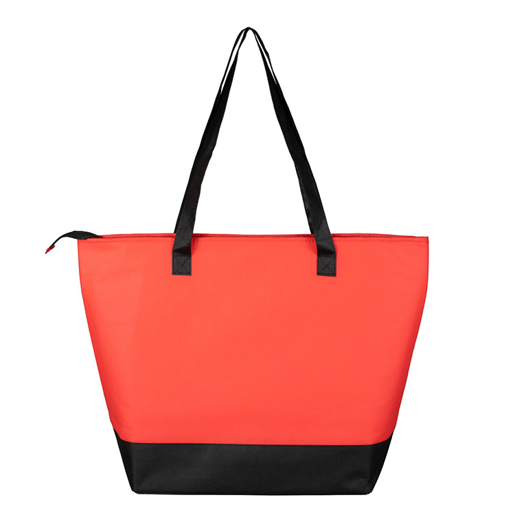 22"W x 16"H x 7 ½"Gusset - "FROST LINE" Super-Sized Insulated Zipper Cooler Tote 45