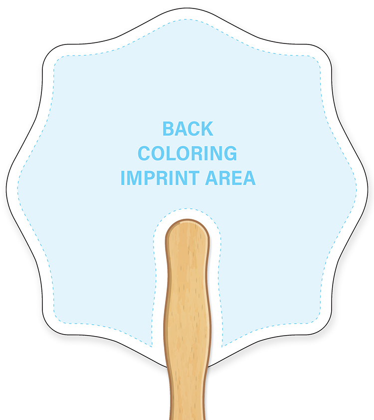 HAND FANS - Coloring Fan, Fire Badge Shape 4