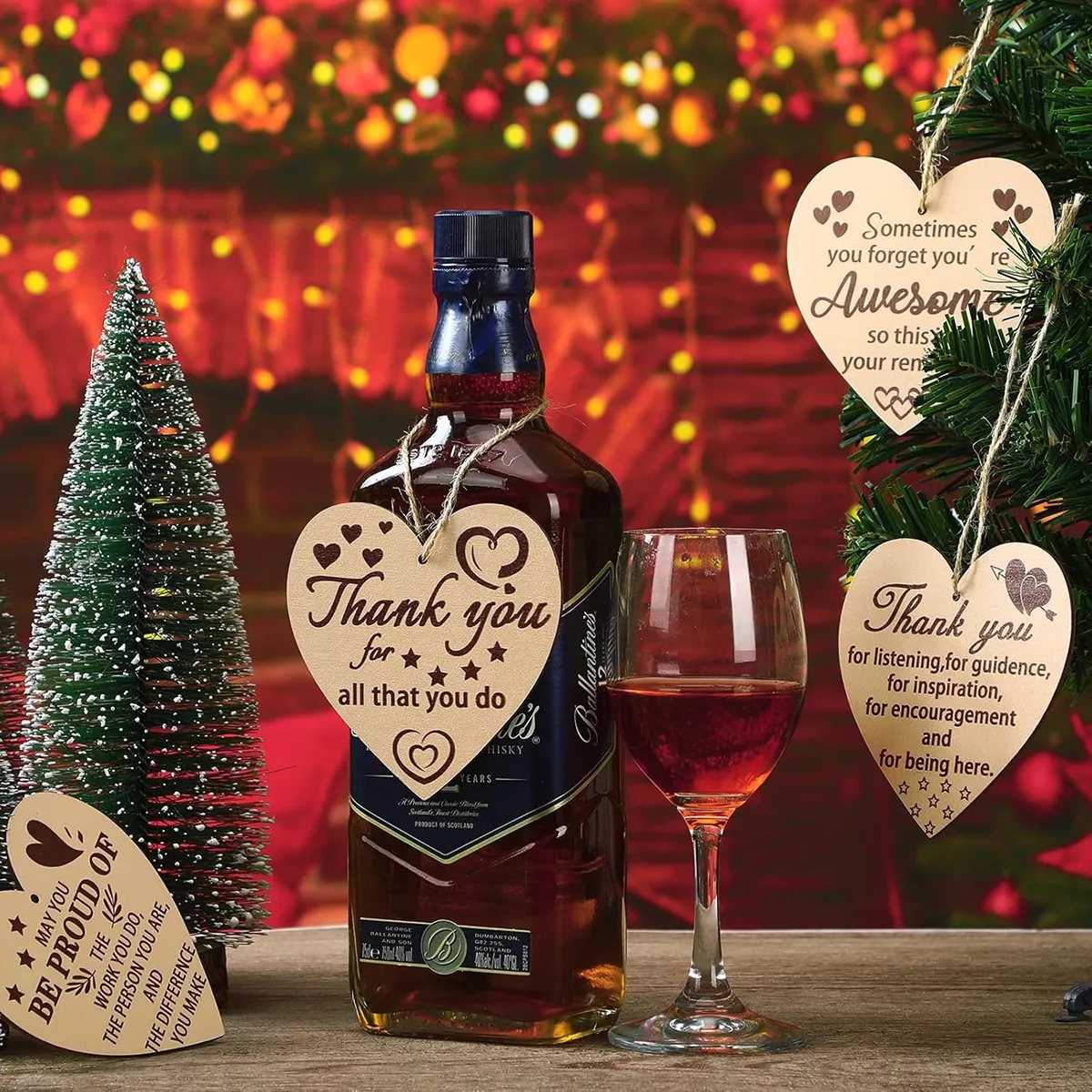 Wooden Hanging Heart Ornaments 12