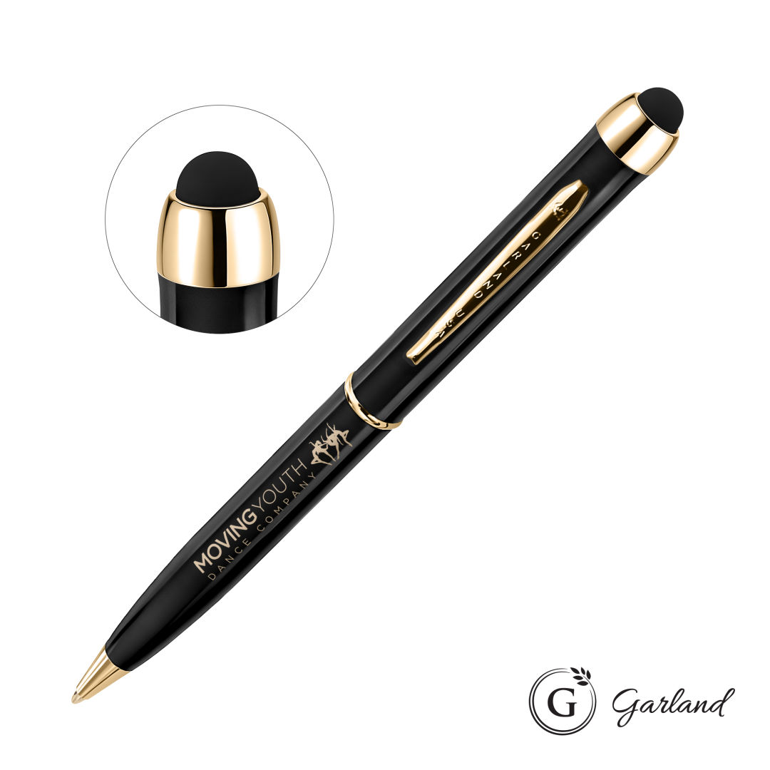 Garland® Stylus High Gloss Ballpoint Twist Pen - Gold Accent