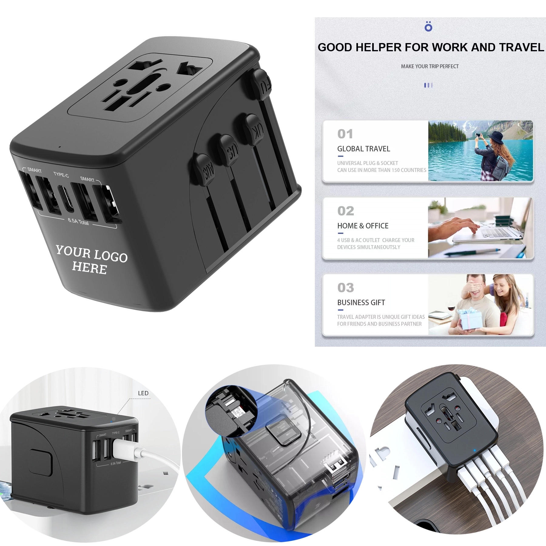 Worldwide International Travel Home Office Plug Adapter 1