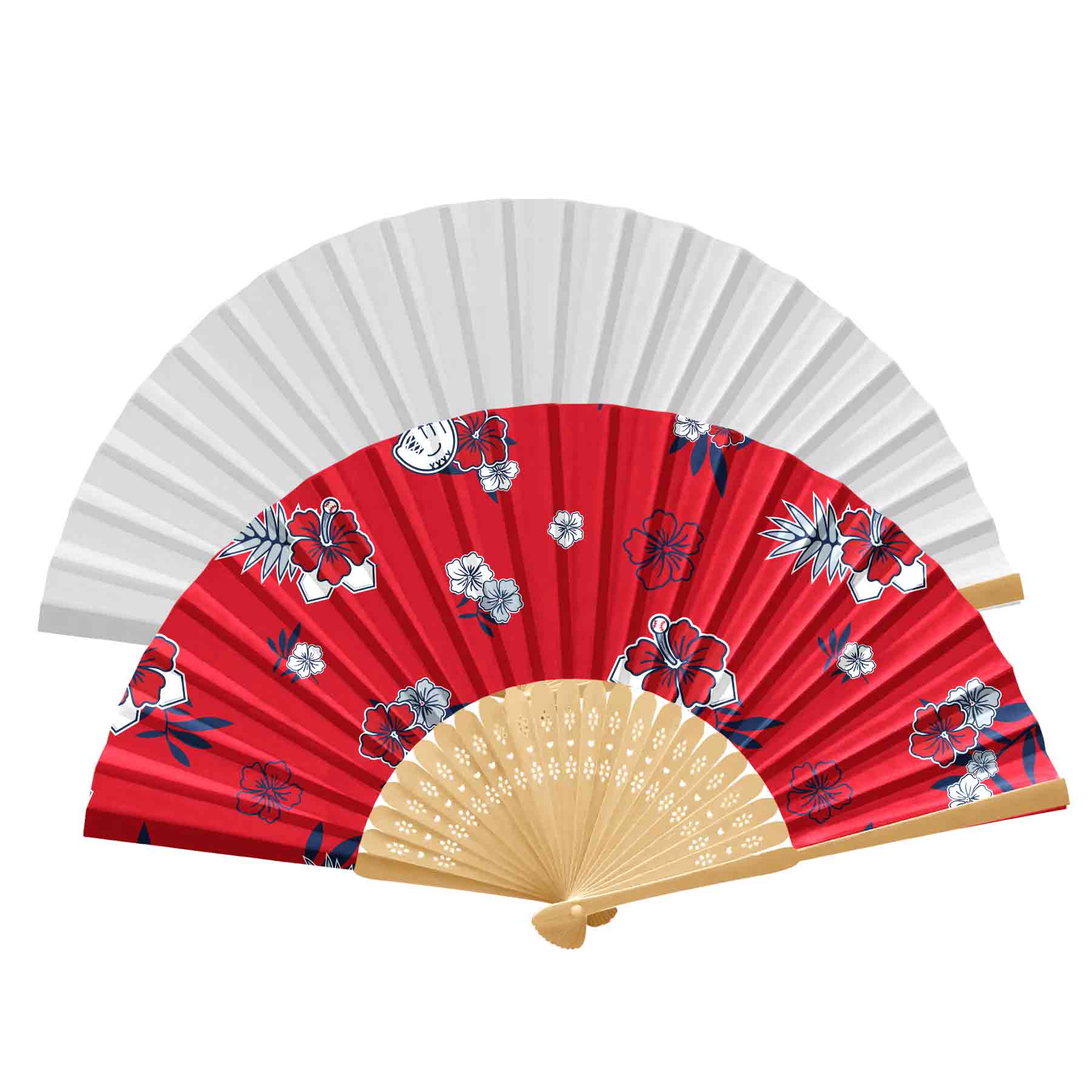 Handheld Foldable Full Color Bamboo Paper Fan 3