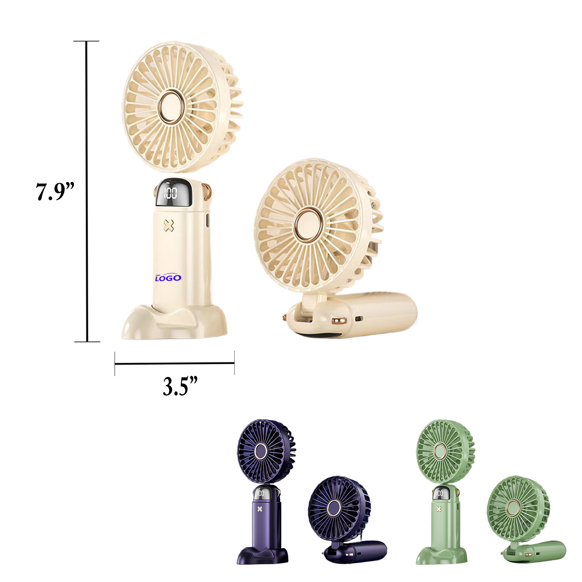 Portable USB Folding Fan With Silent Base 2