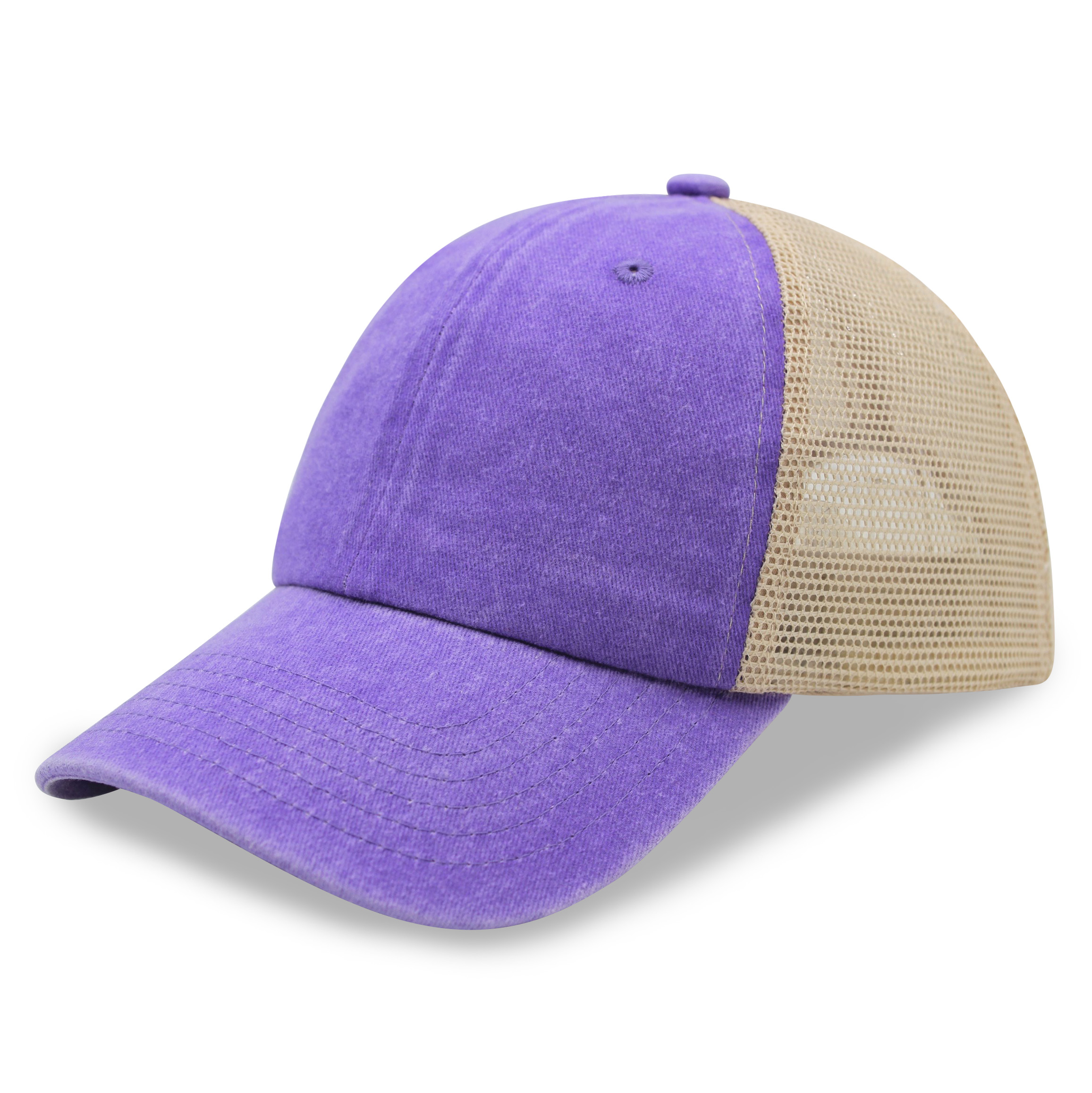 Pre washed Pigment Dyed Soft Mesh snapback trucker cap