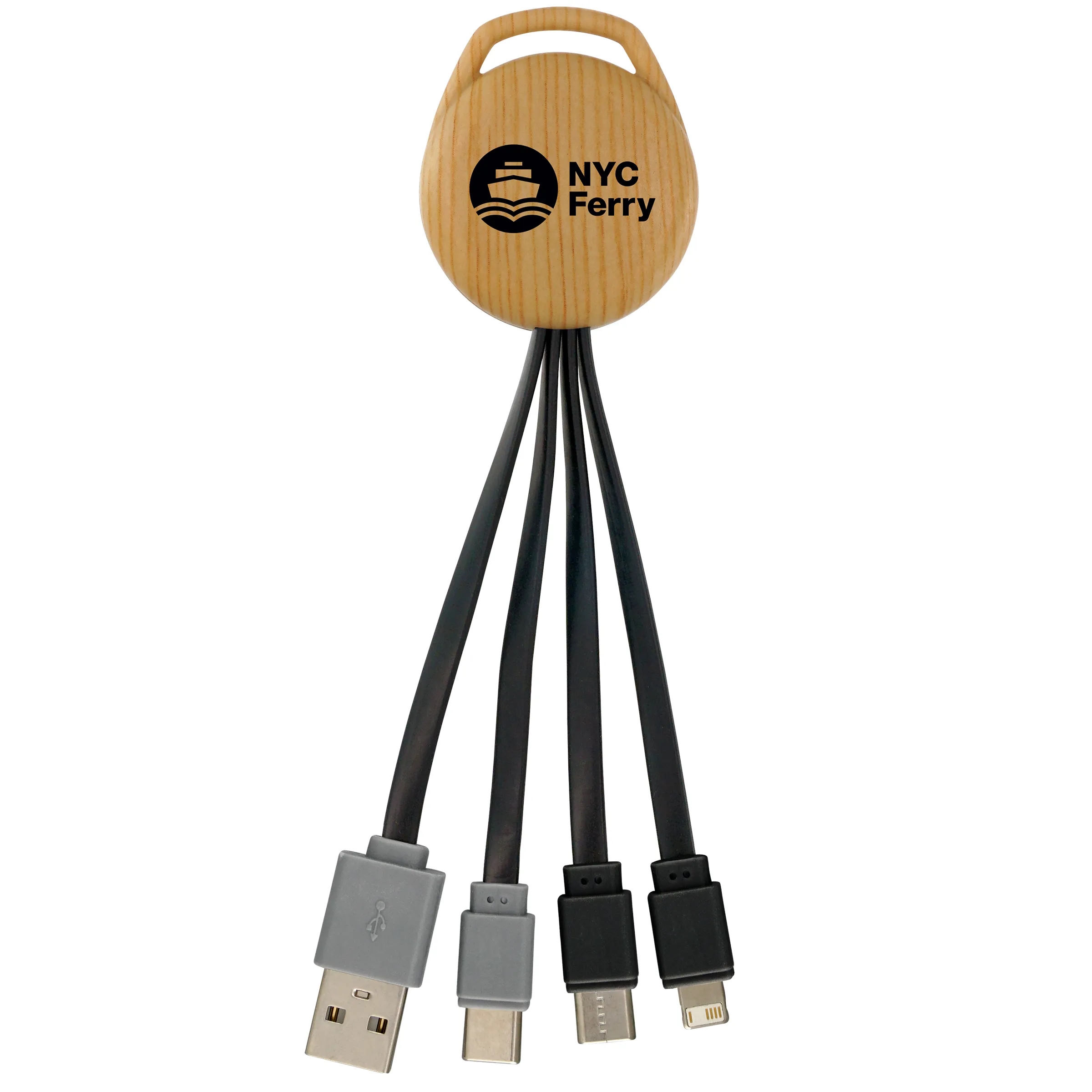 Bamboo Pattern Vivid Dual Input 3-in-1 Charging Cable 4