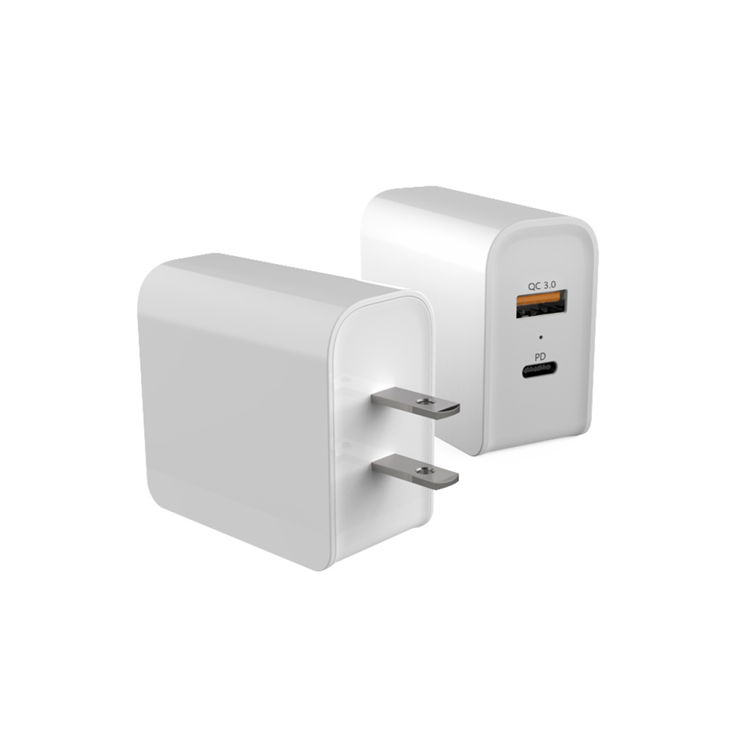 Dual Port Quick Charging Wall Charger - PD 30W + QC3.0 8