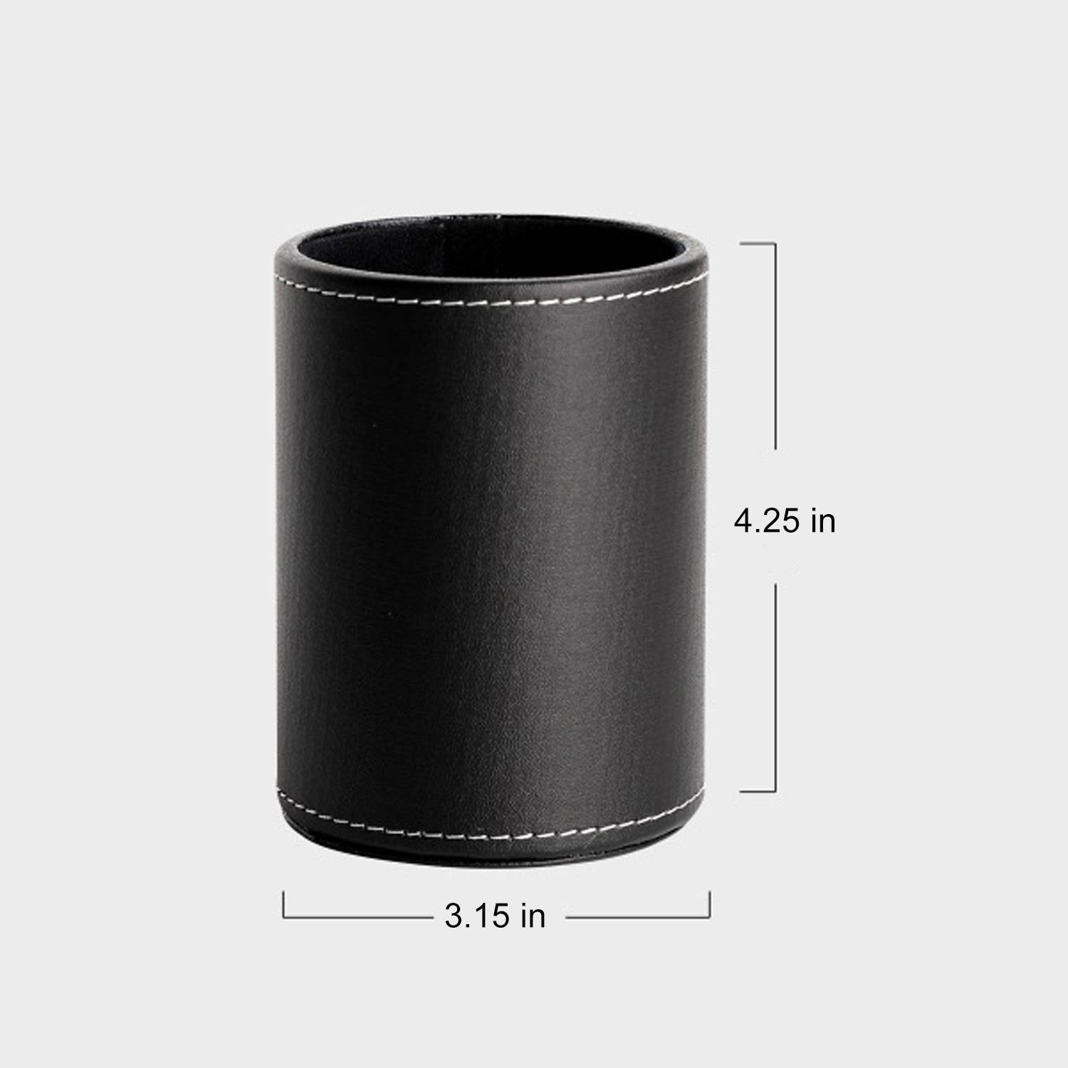 PU Leather Desktop Round Pen Holder 5