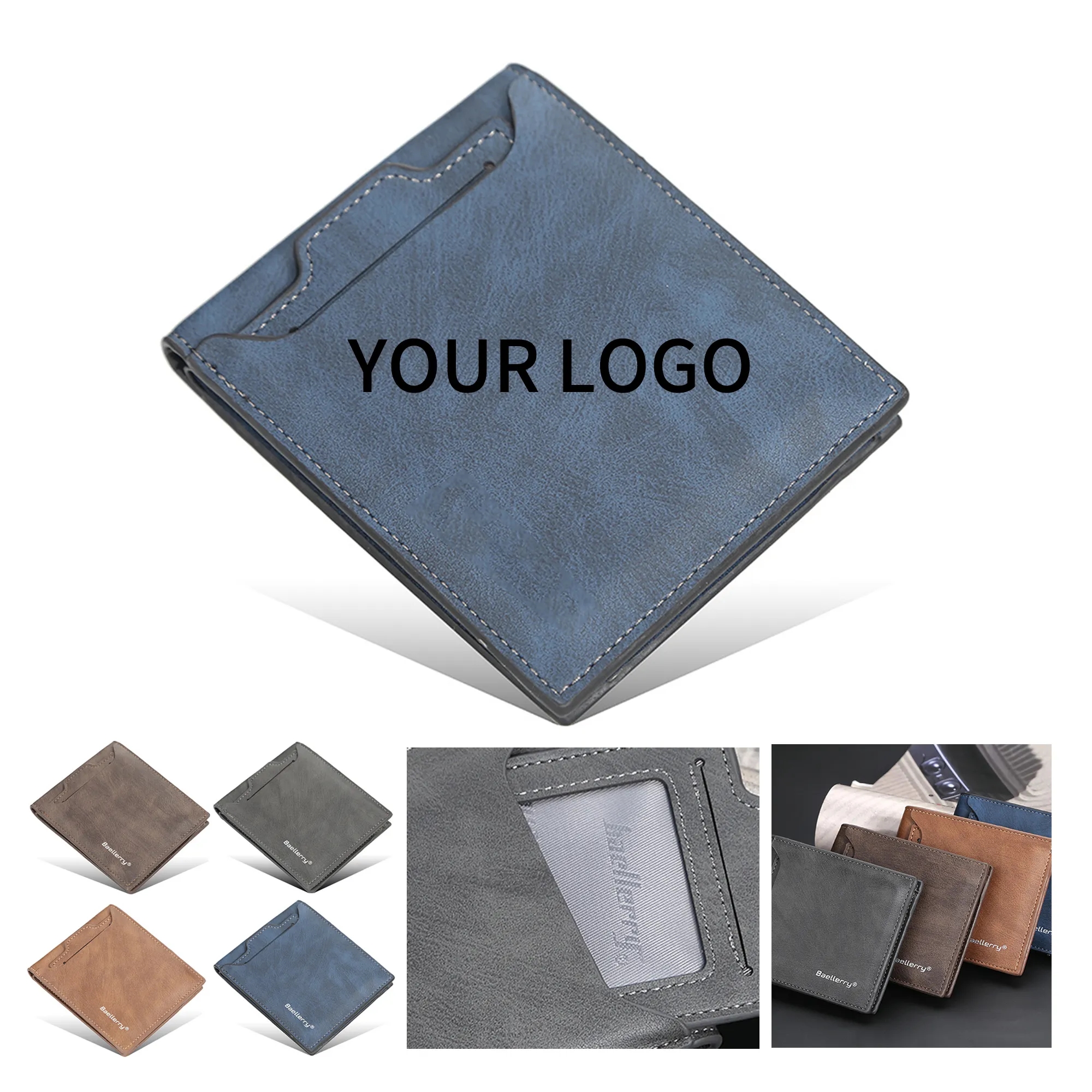 Mens Tri Fold Wallet Multi Card Slots 4