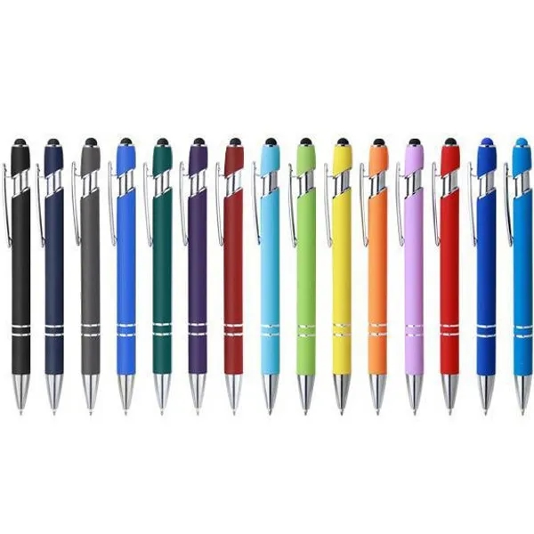 Promotional Soft Rubber Incline Stylus Metal Pen 3