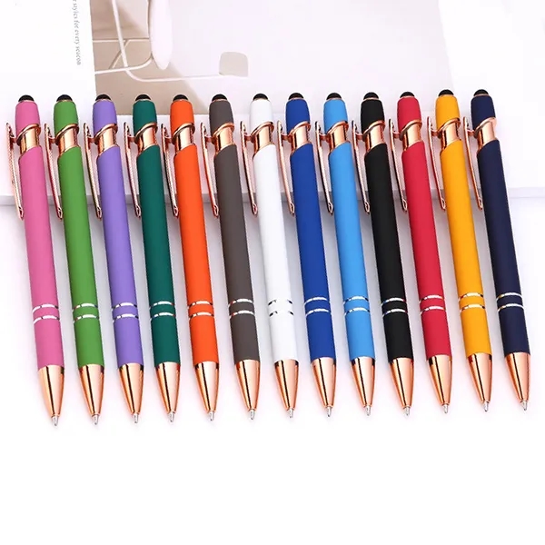 Ellipse Softy Rose Gold Metallic Pen with Stylus 4