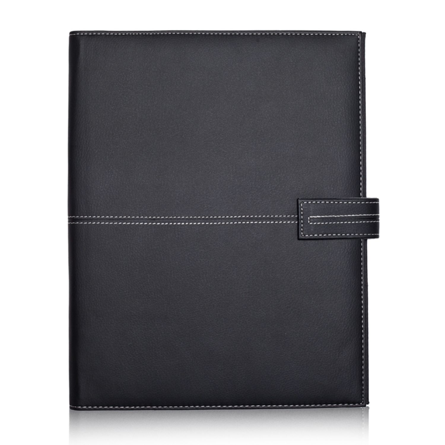 White Stitched PU Leather Portfolios