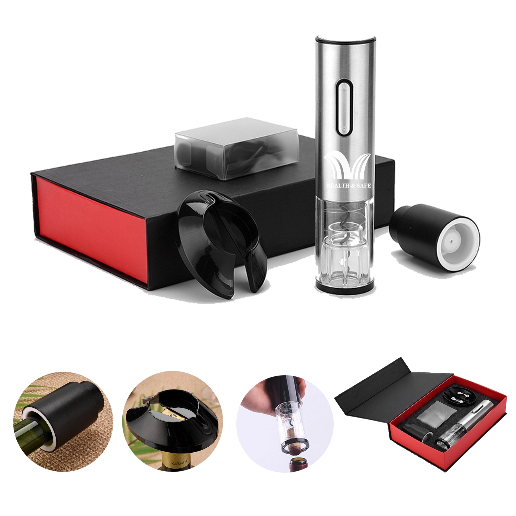 Rechargeable Electric Wine Bottle Opener Automatic Gift Set 2
