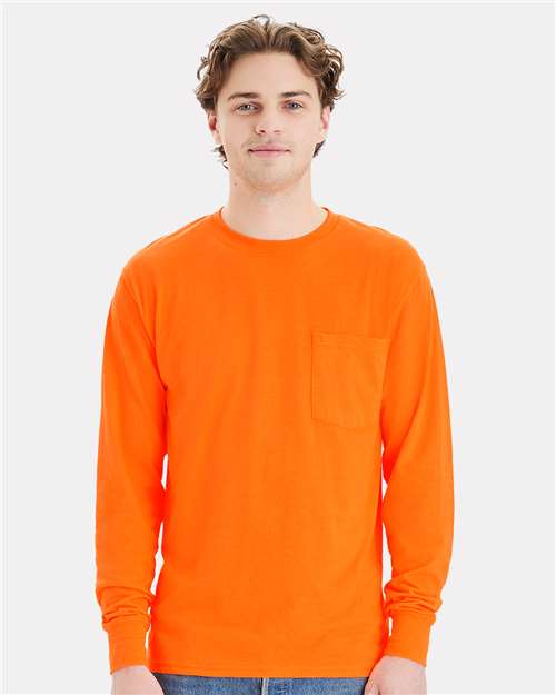 Unisex Workwear Long Sleeve Pocket T-Shirt - W120 47