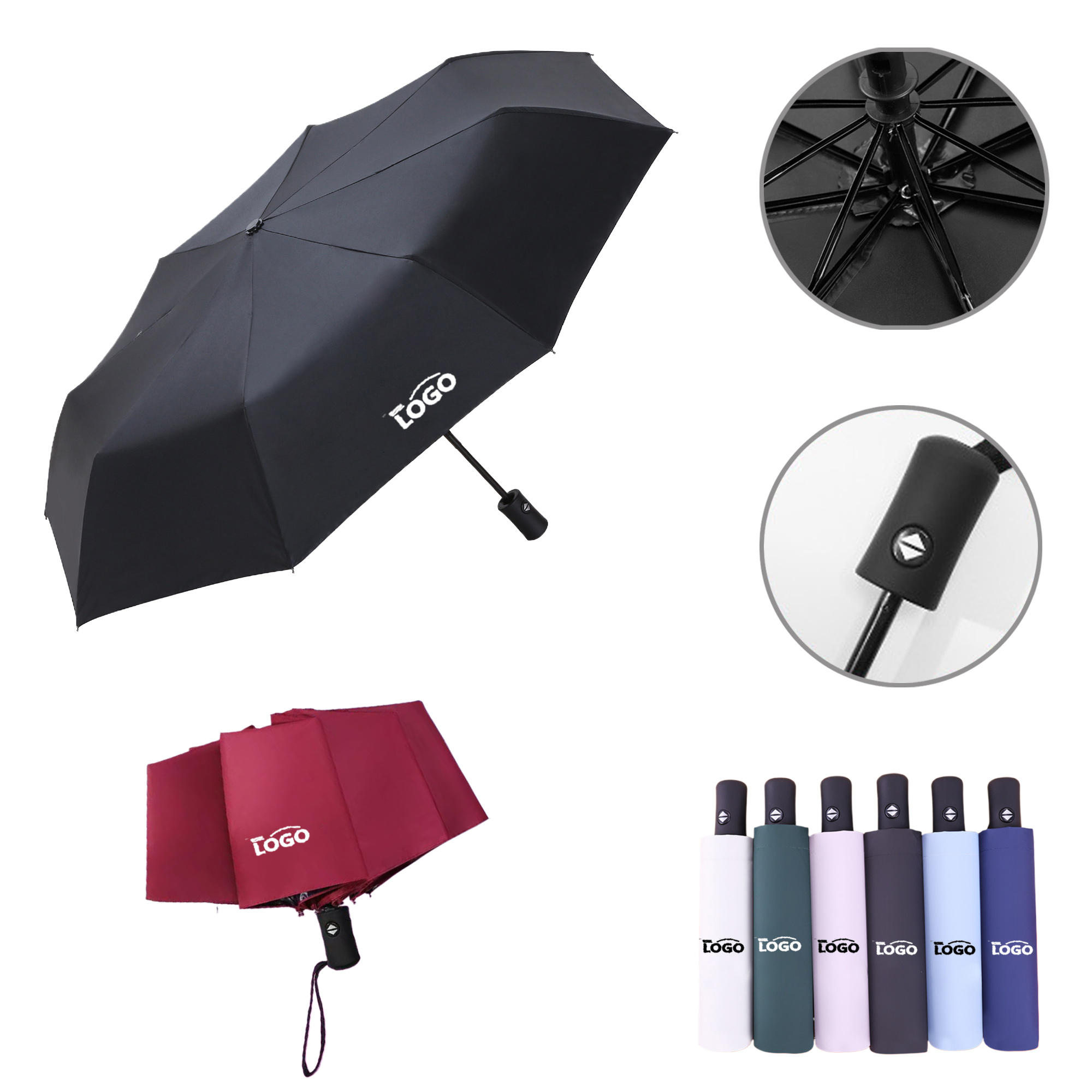 MOQ10 Automatic Folding Umbrella For All Weather 3