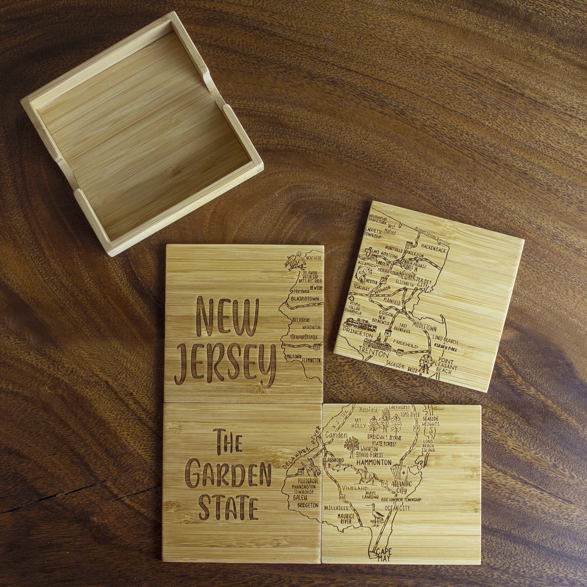 New Jersey Puzzle Coaster Set 11