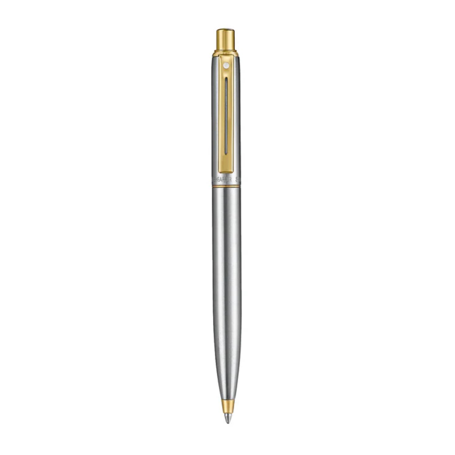 SHEAFFER® Sentinel Metal 333 Brushed Chrome Gold Trim Executive Ballpoint Pen w/ Gift Box 6