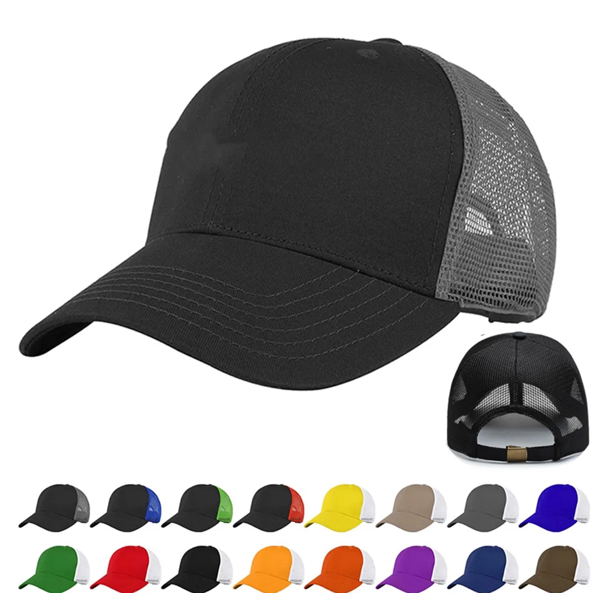 Mesh Cotton Twill Trucker Baseball Cap 8