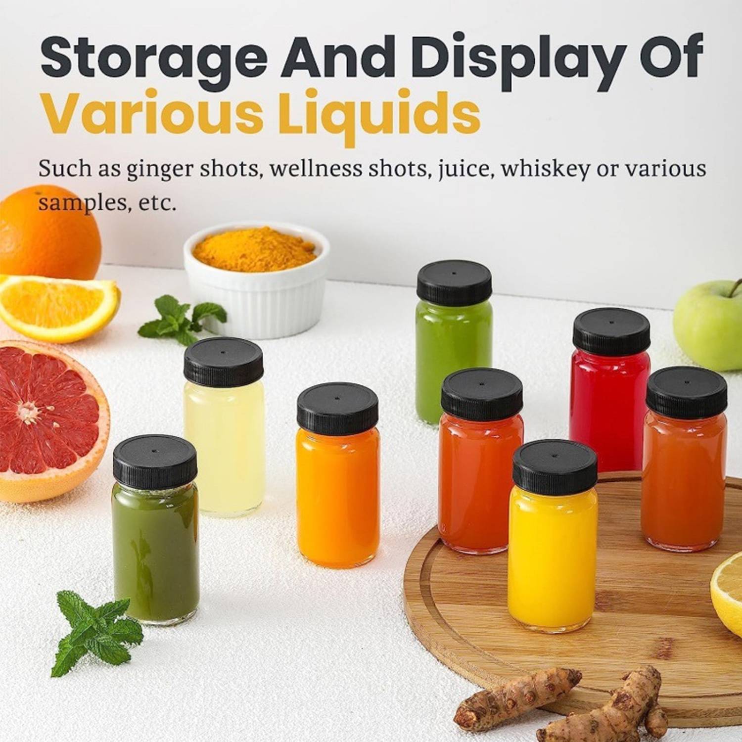 2 OZ Portable Leakproof Glass Jars w/ Lids 5