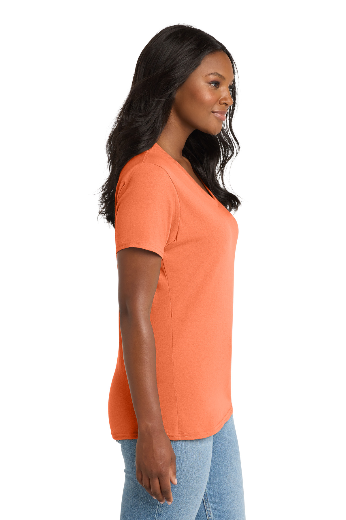Port & Co Women's Core Cotton V-Neck Tee. LPC54V 194