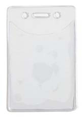 Premium Vinyl Vertical 2 Pocket Badge Holder with Slot and Chain Holes 2