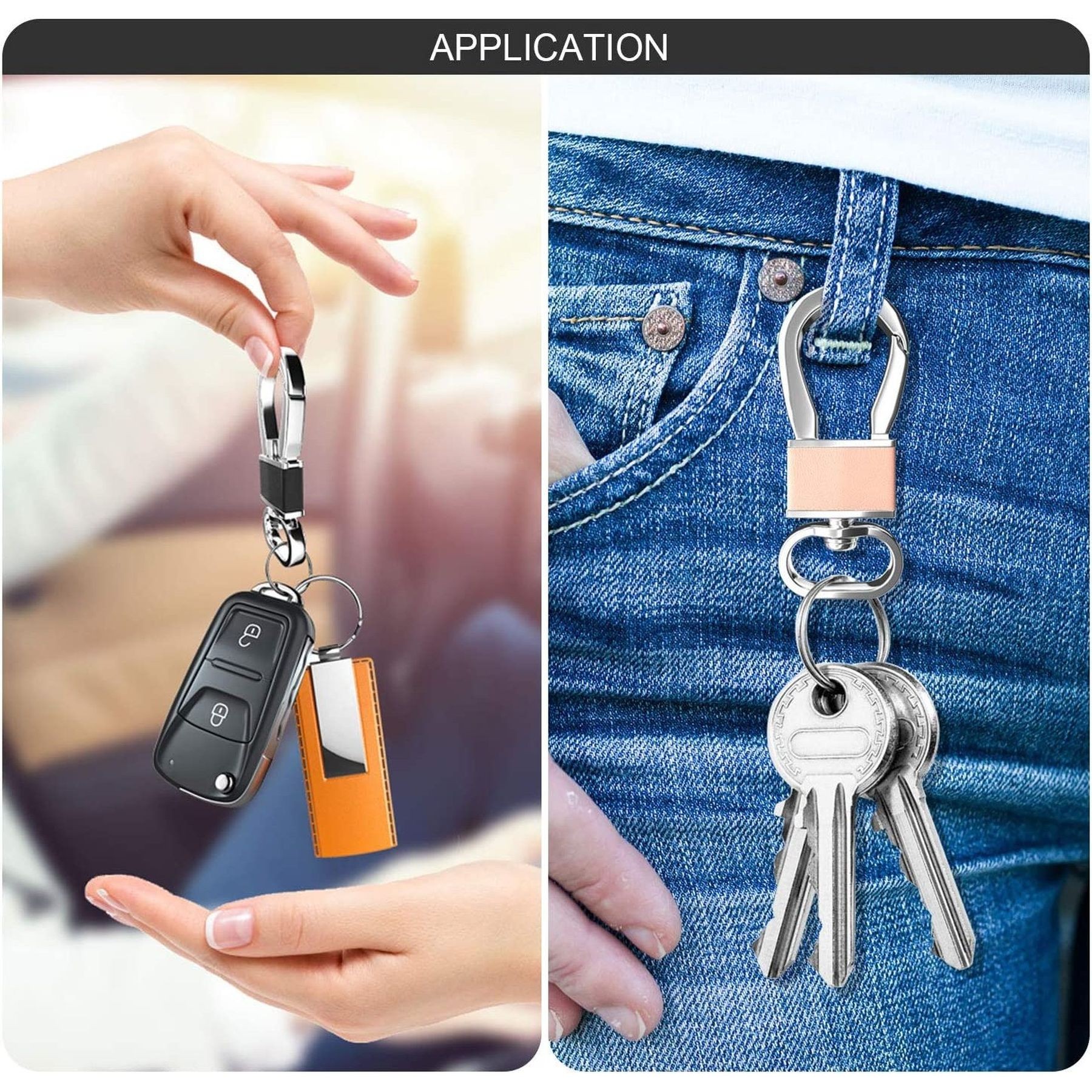 Metal Carabiner Keychain Key Clip Hook Key Ring Holder 6