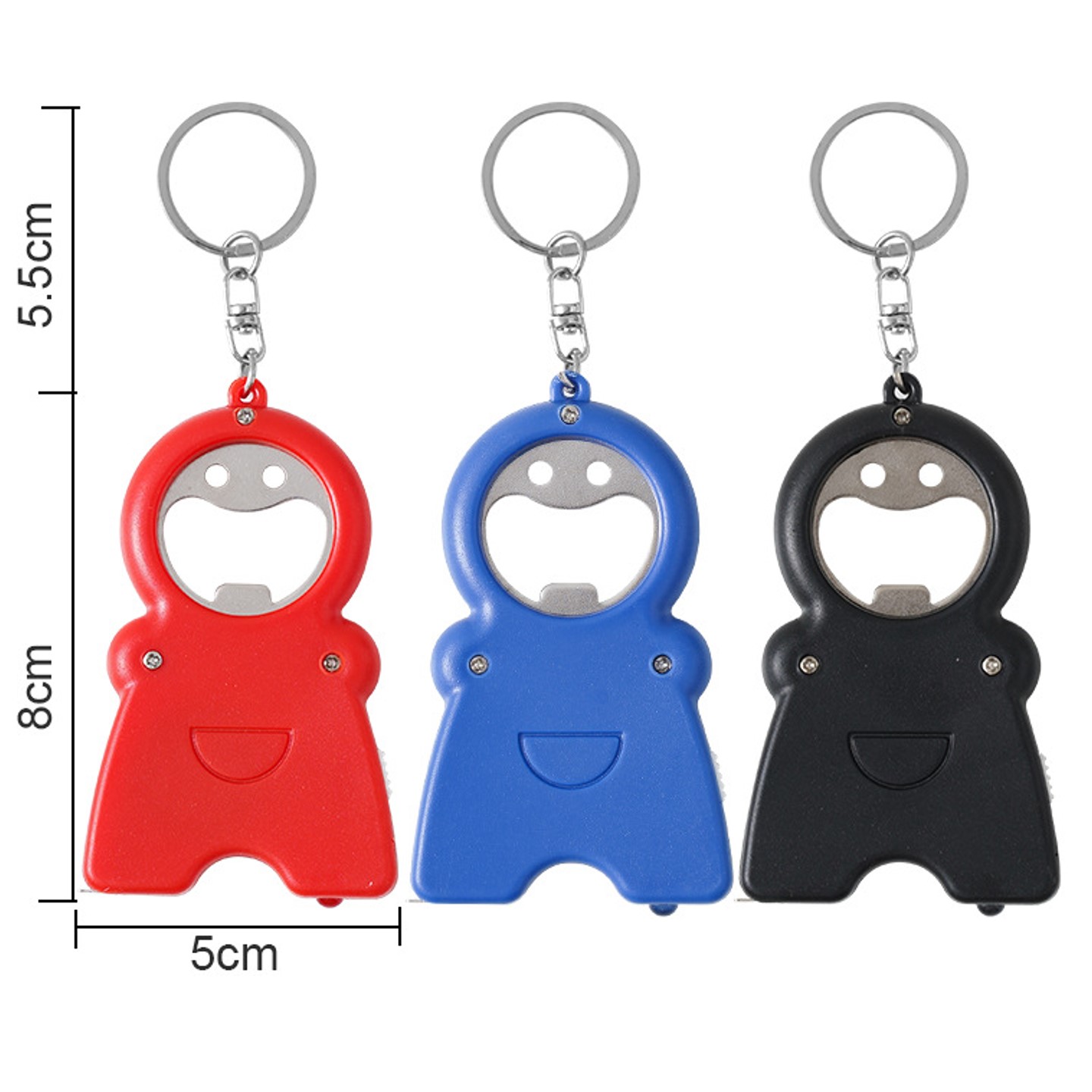 3in1 Smile Keychain Opener Light With Tape Measure 5
