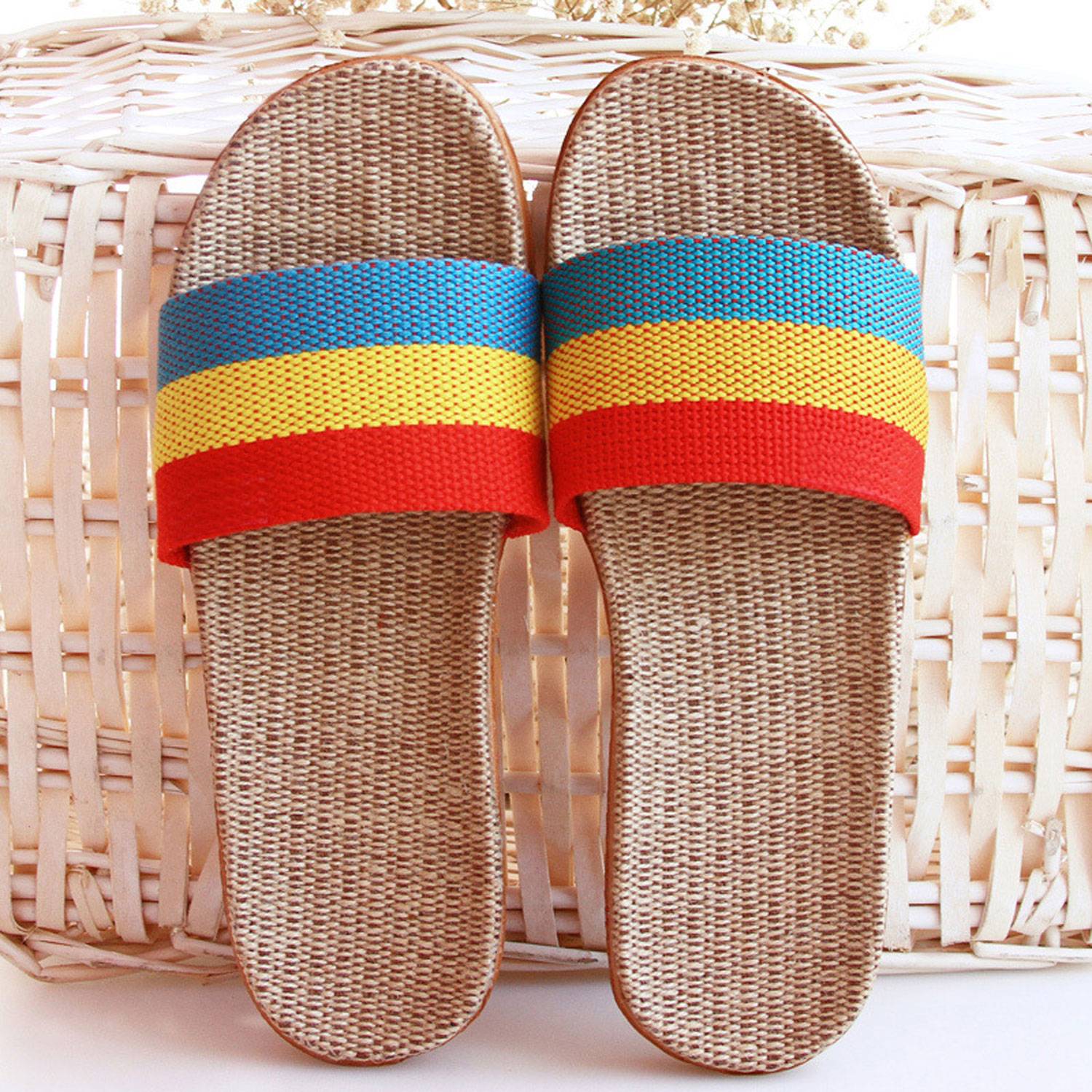 Fashion Unisex Linen Summer Skidproof Indoor Slippers 6