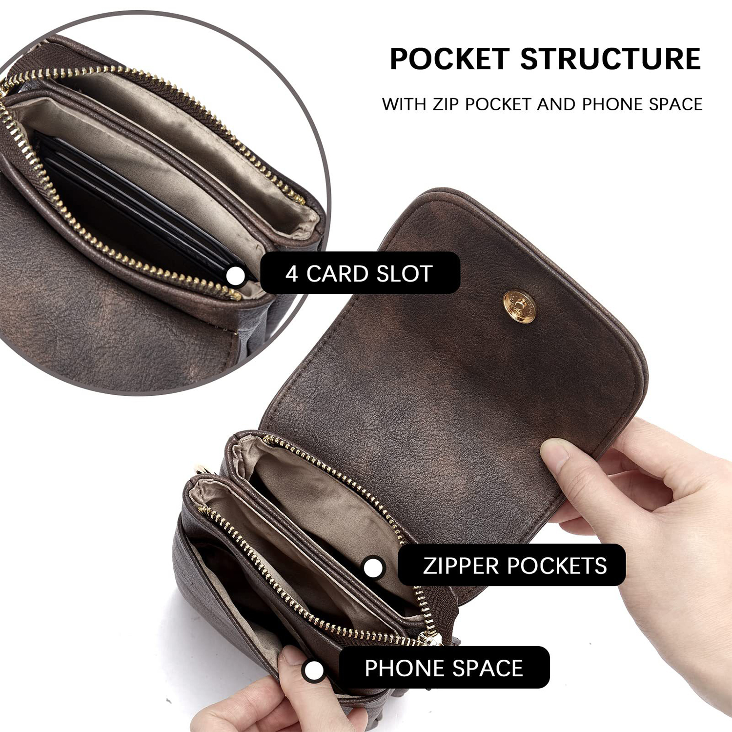 Genuine Leather Small Crossbody Bags for Women Wallet Purses 2