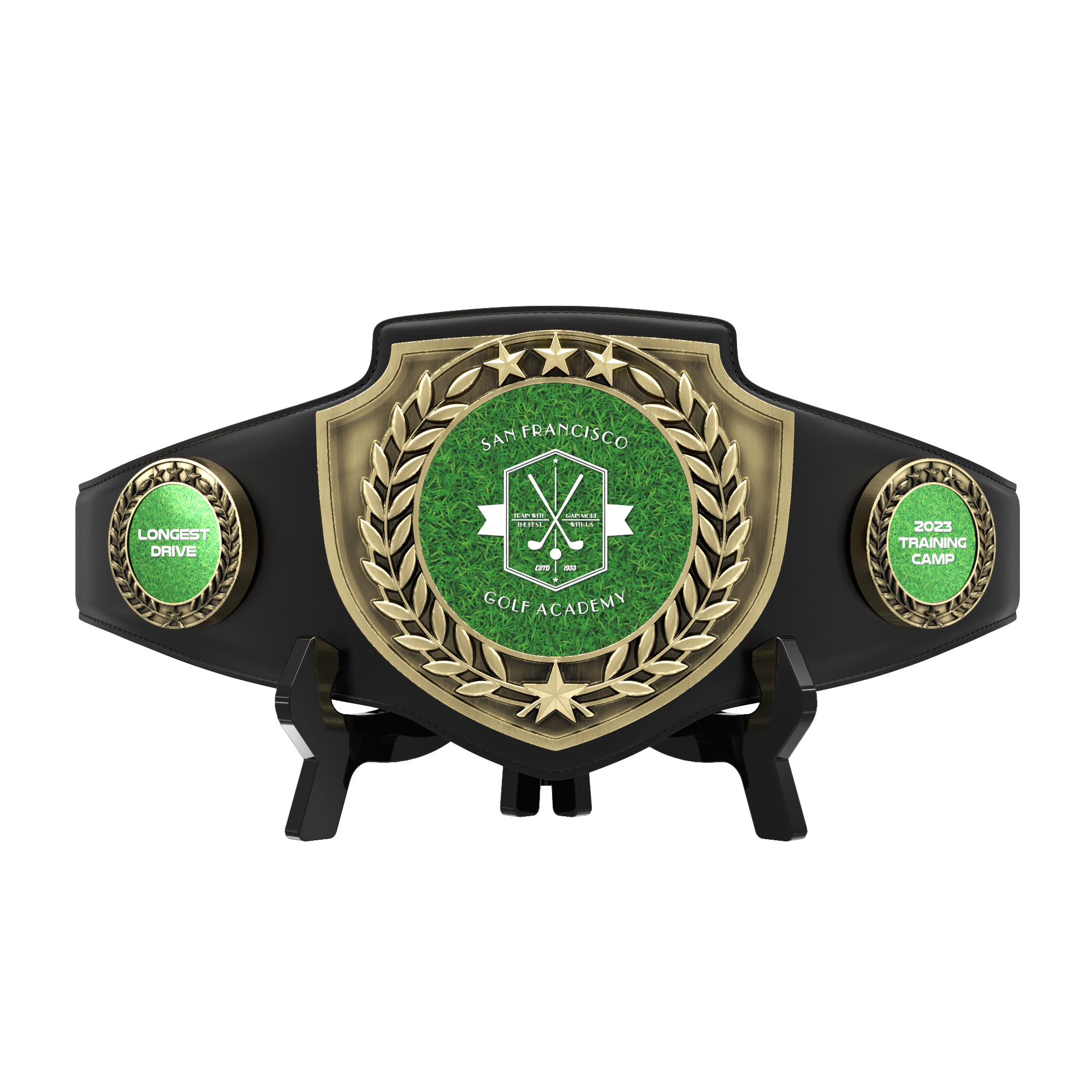 Express Vibraprint® Antique Bright Champion Award Shield Belt 3