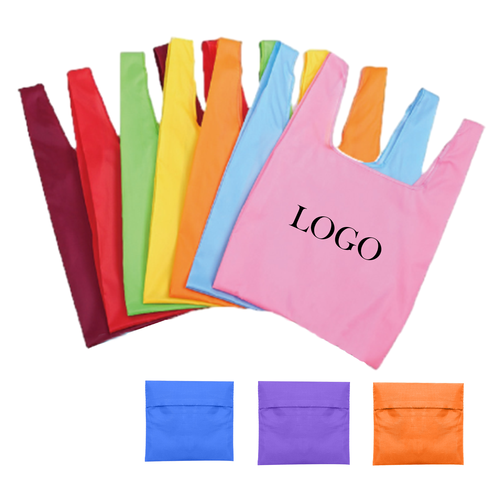Reusable Polyester Foldable Tote Bag With Pouch 2
