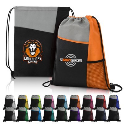 Mesh Pocket Drawstring Backpacks ( 13" x 17" ) 2
