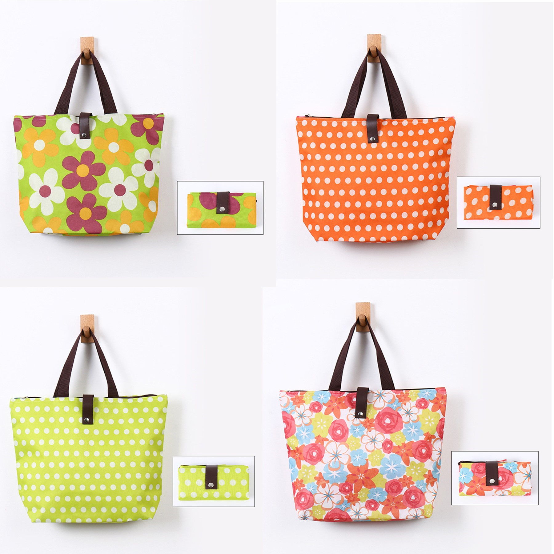 Foldable Shopping Bags Grocery Tote, custom tote bag with logo imprint 3