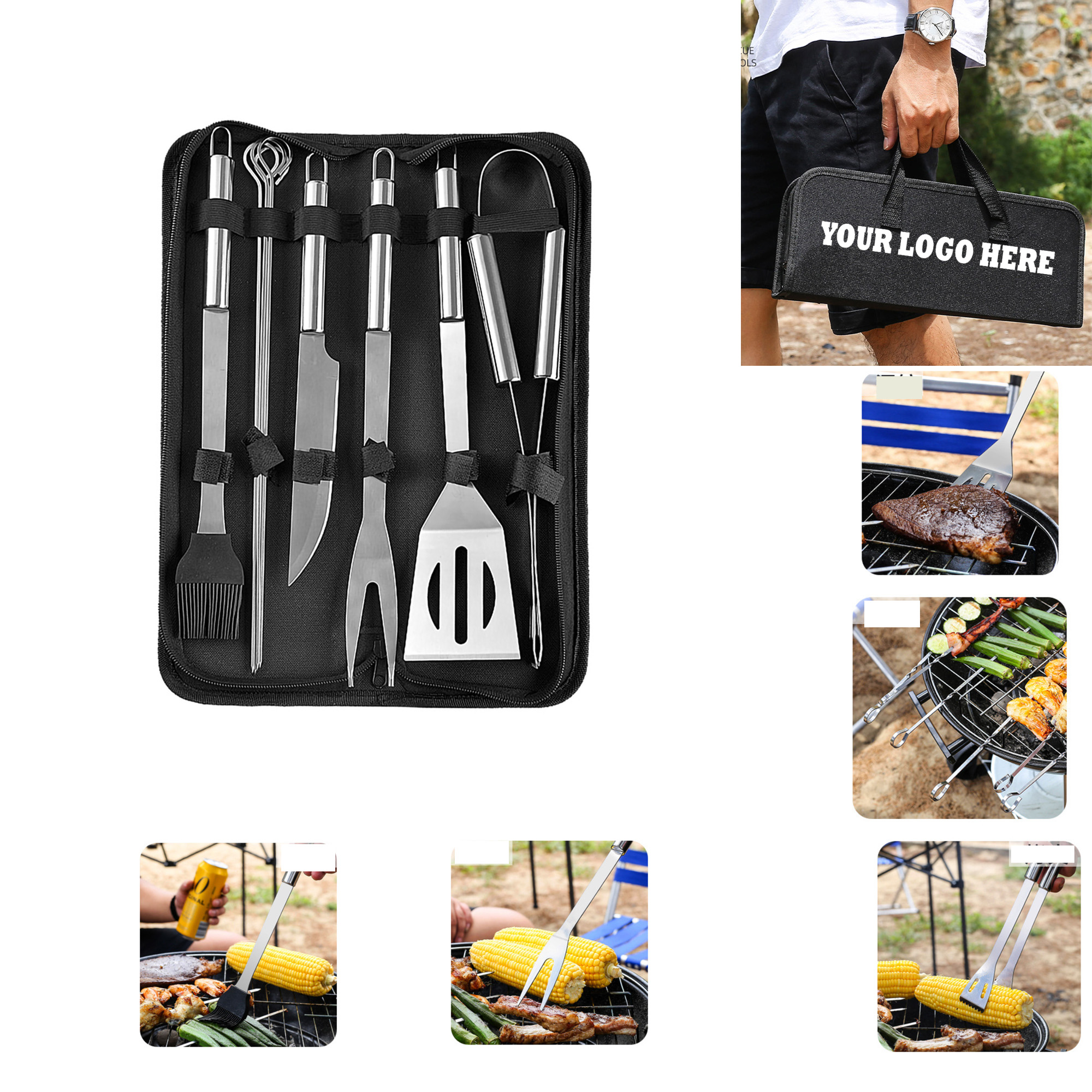 9 Piece BBQ Stainless Steel Grill Accessories Tools Set 4