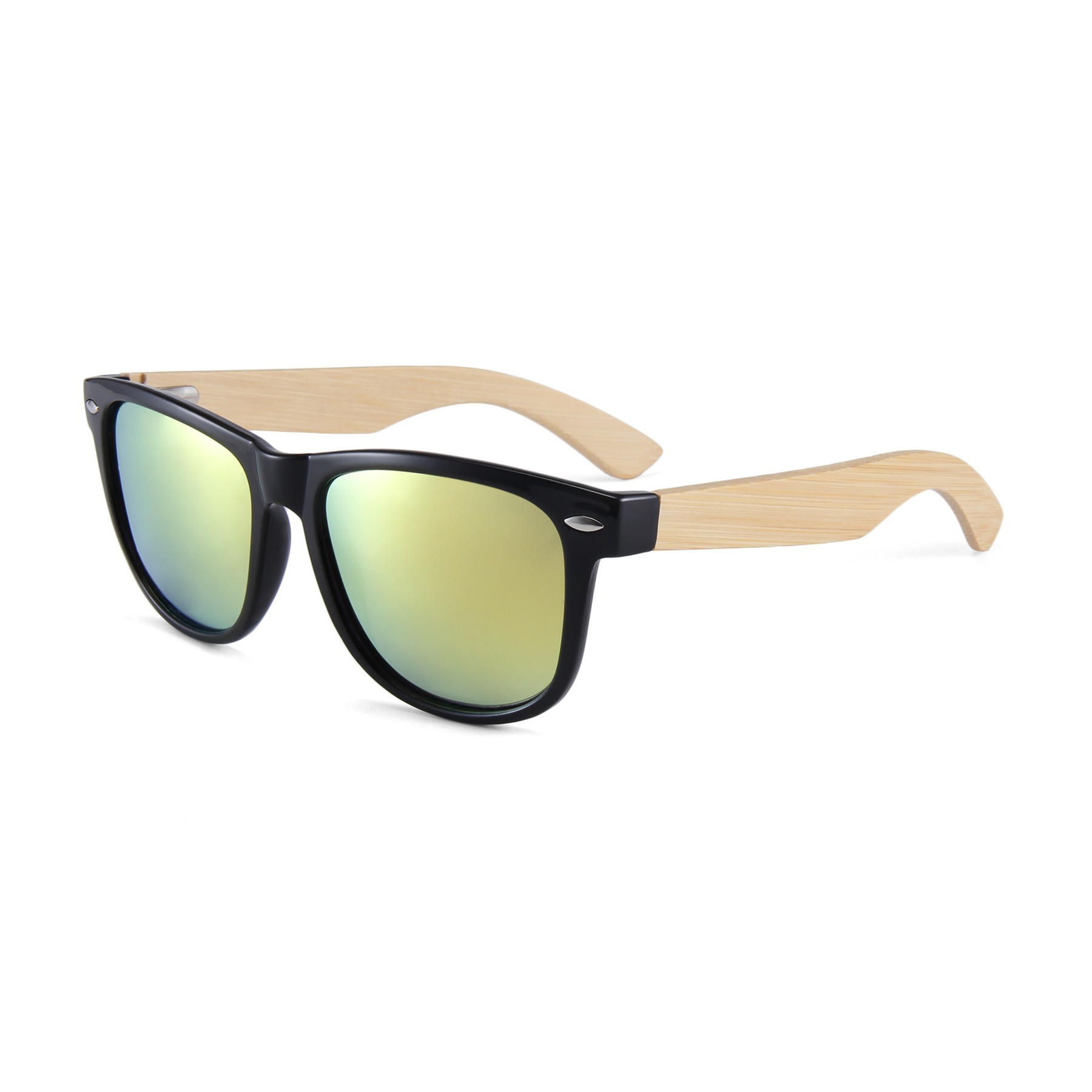 Vintage Oval Frame Bamboo Wood Polarized Sunglasses 4
