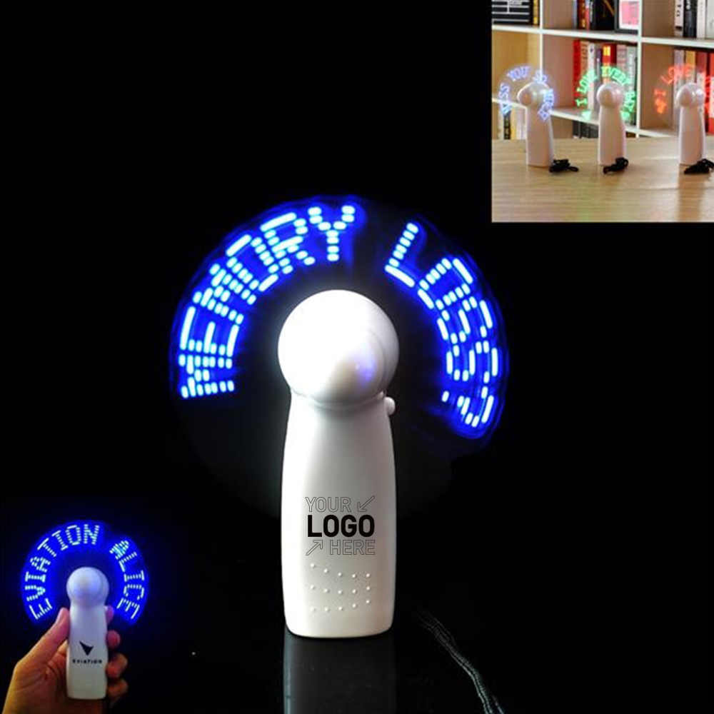 Handheld Fan With LED Custom Message