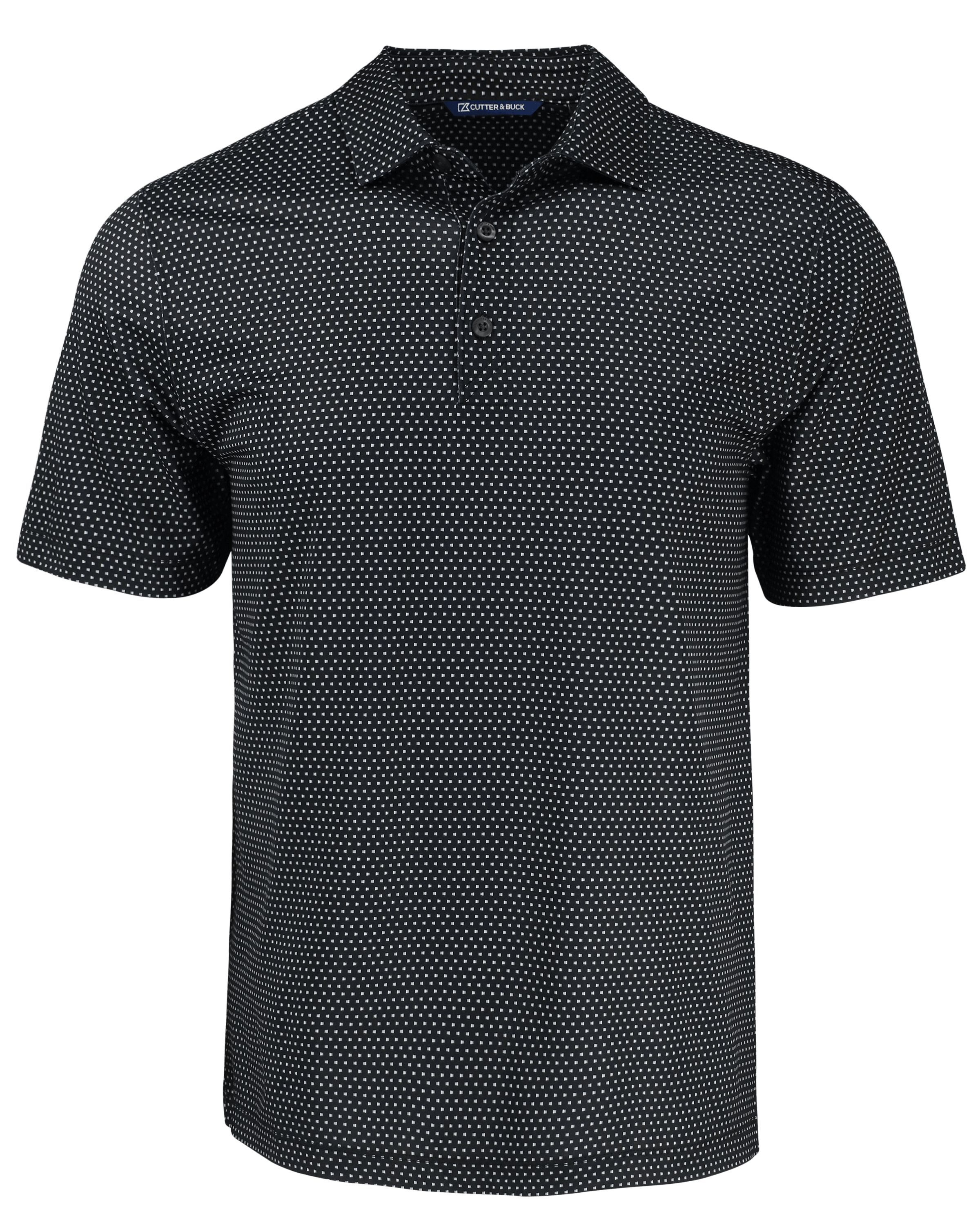 Pike Eco Shadow Check Print Recycled Mens Polo