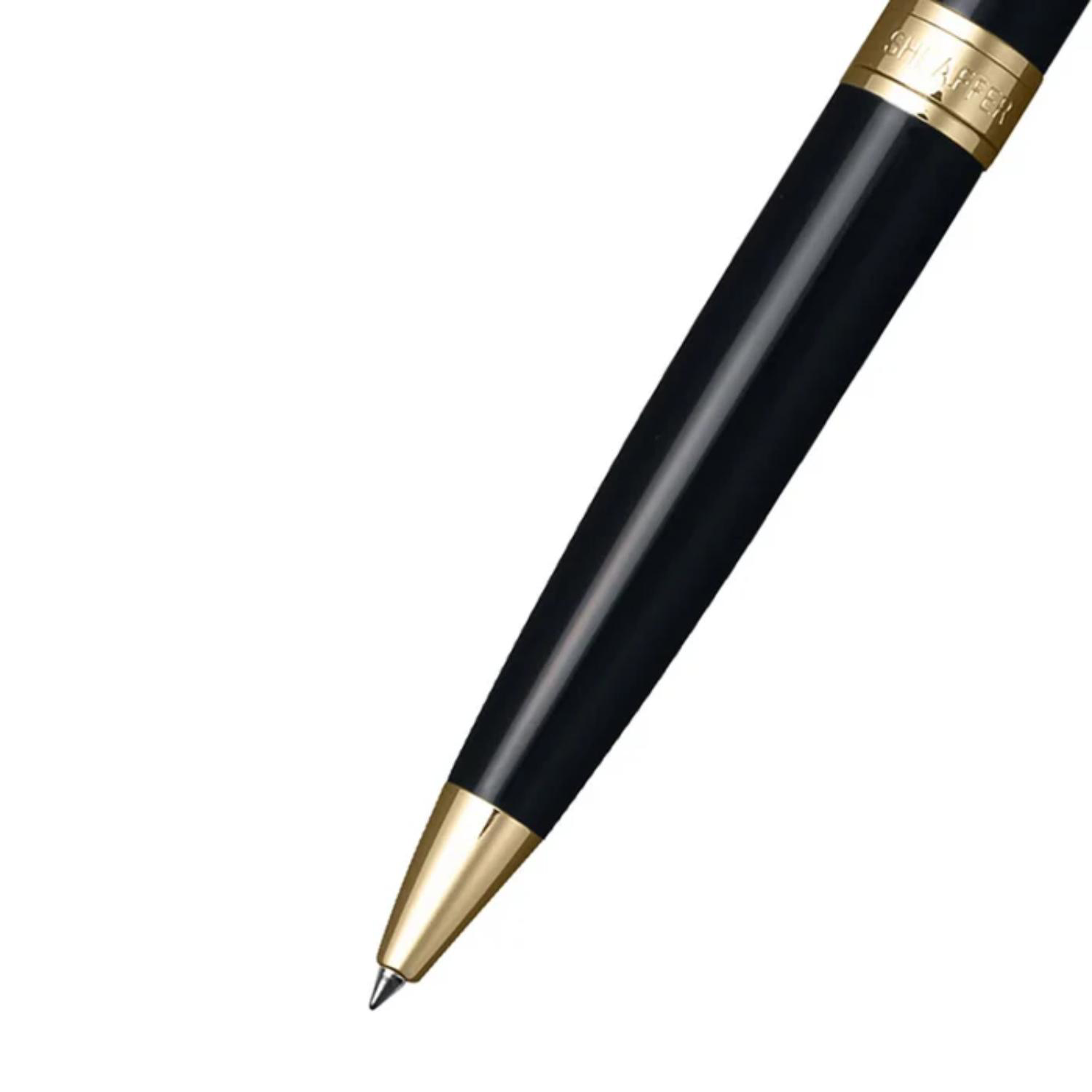 SHEAFFER® Executive Gift Set Glossy Black Gold Trim 300 Ballpoint Pen with Credit Card Holder 1