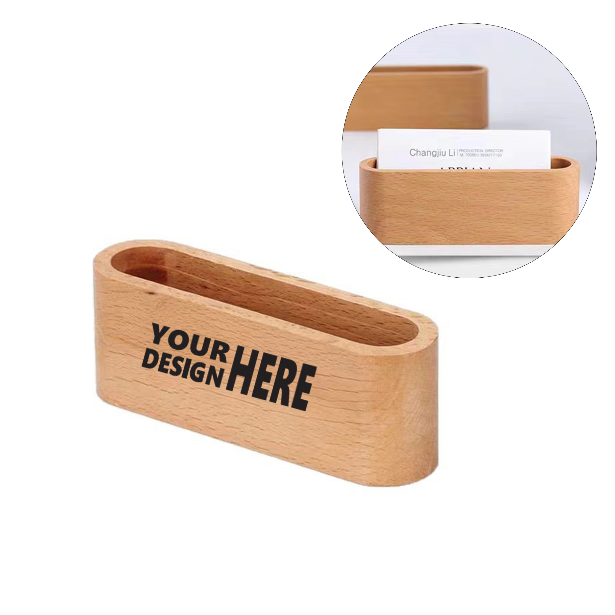 Elegant Wooden Business Card Holder 1