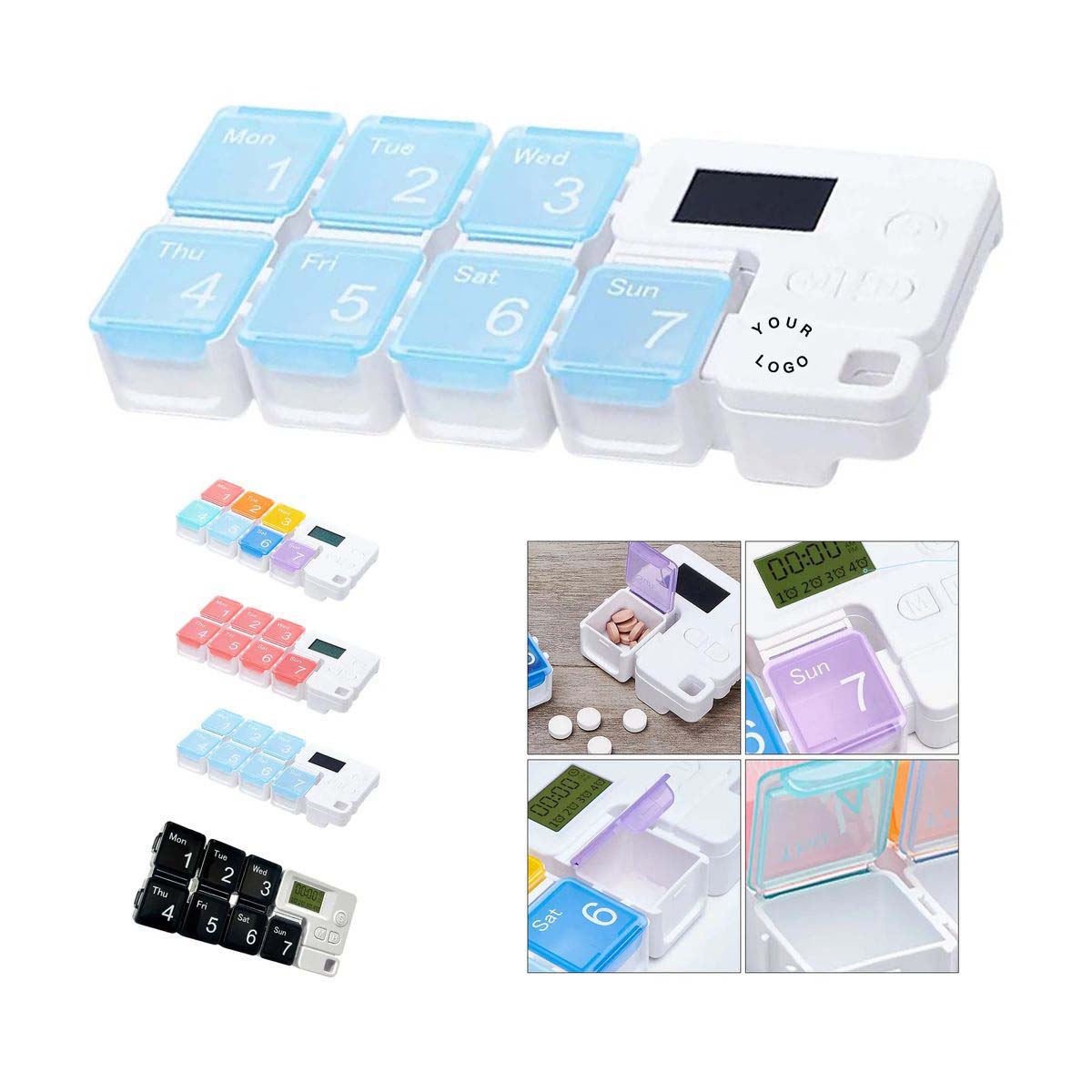 Large Capacity Pill Organizer with Reminder Alarm 7