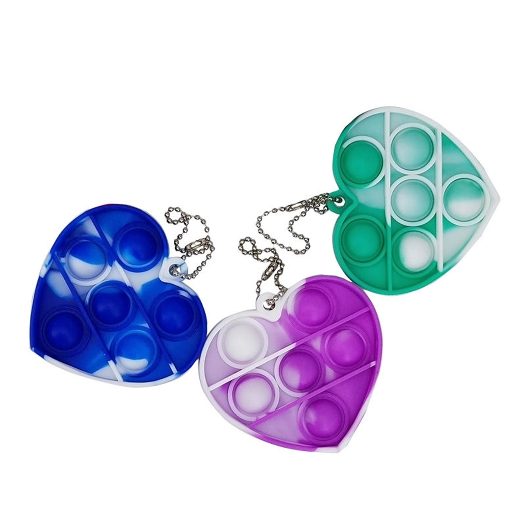 Heart-shaped Bubble Sensory Fidget Toy Keychain 2