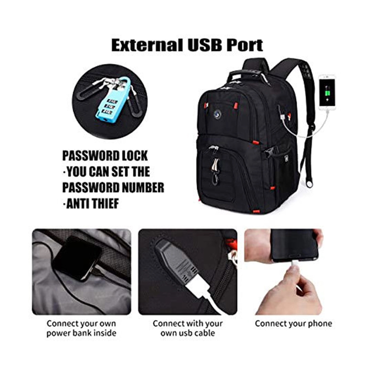 Extra Large 52L Travel Laptop Backpack 6