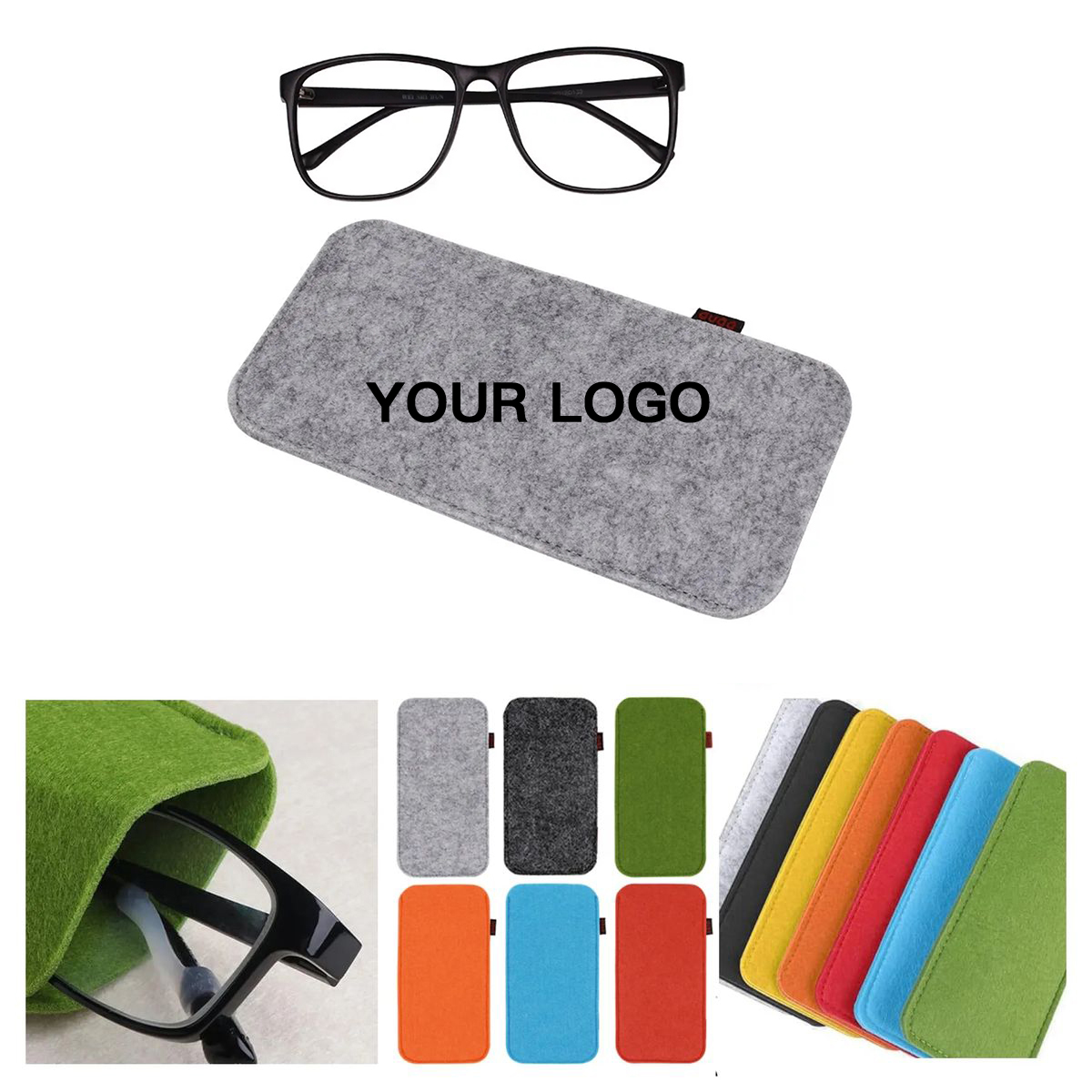 Compact Felt Sunglasses Pouch for Travel Use 1