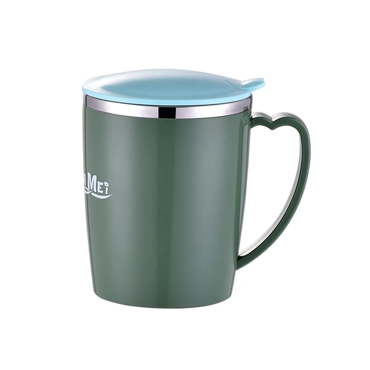 Stainless Steel Insulated Eggshell Mug with Handle and Lid 3